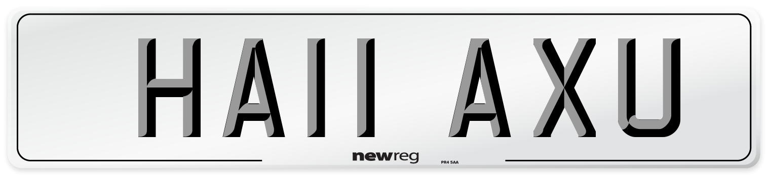 HA11 AXU Number Plate from New Reg